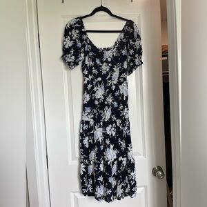 Abercrombie & Fitch Navy and White puff Sleeve dress